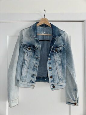 Mavi Samantha Slim Fit Denim Jacket in Light Wash - Size XS